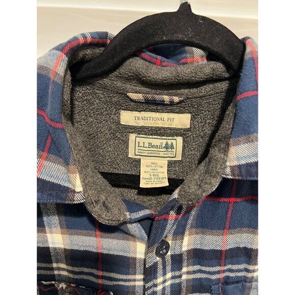 LL Bean Fleece Lined Flannel Button Up Shirt - Size S‎ - Picture 3 of 4